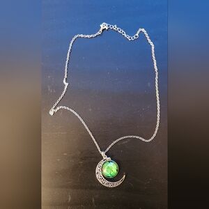 Shamrock Moon Pendant Necklace